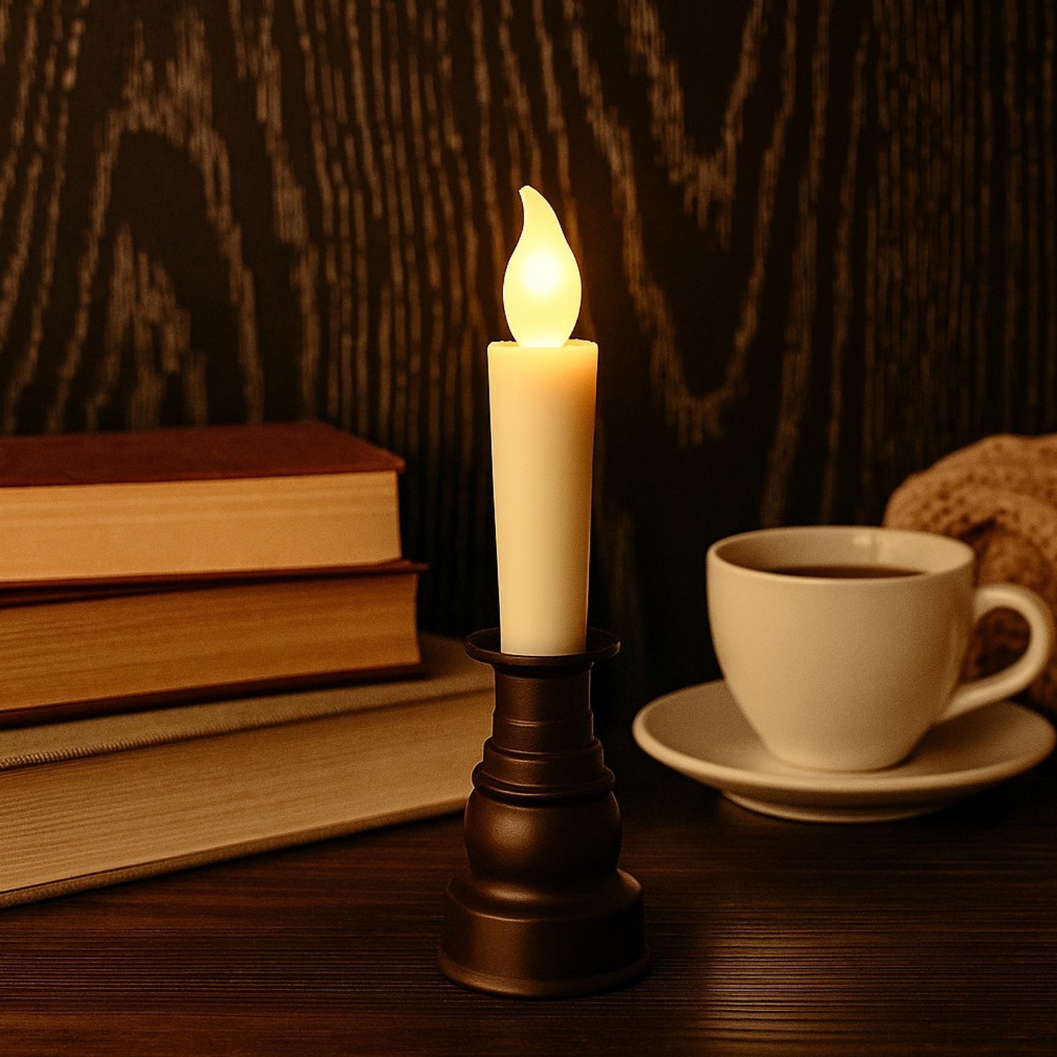 Premium LED Flameless Candle with Holder (1 Pc) Premium LED Flameless Candle with Holder (1 Pc)